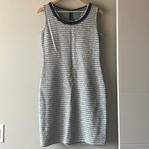 Pink, green, and black St. John knit dress, size 8.